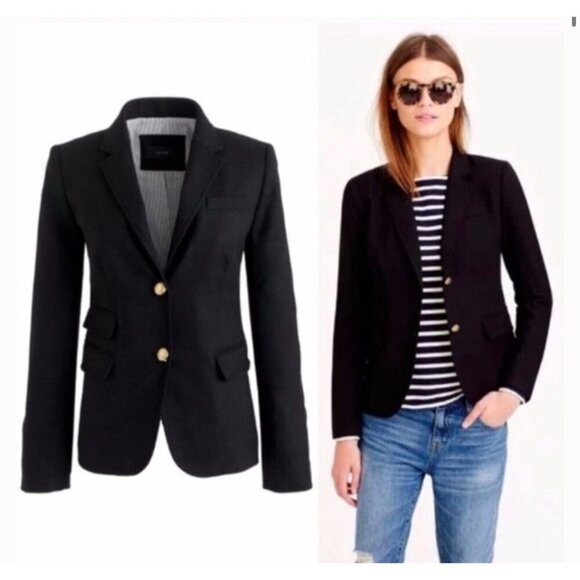 NEW! J.Crew Schoolboy Blazer Wool Blend Navy Blue SZ 6 - Picture 1 of 14